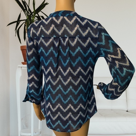 A.N.A A New Approach Women's Multicolor Long Sleeve Button Up Blouse Top Size S - Picture 6 of 12